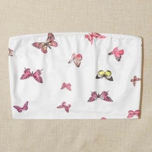 Butterfly Print Tube Top